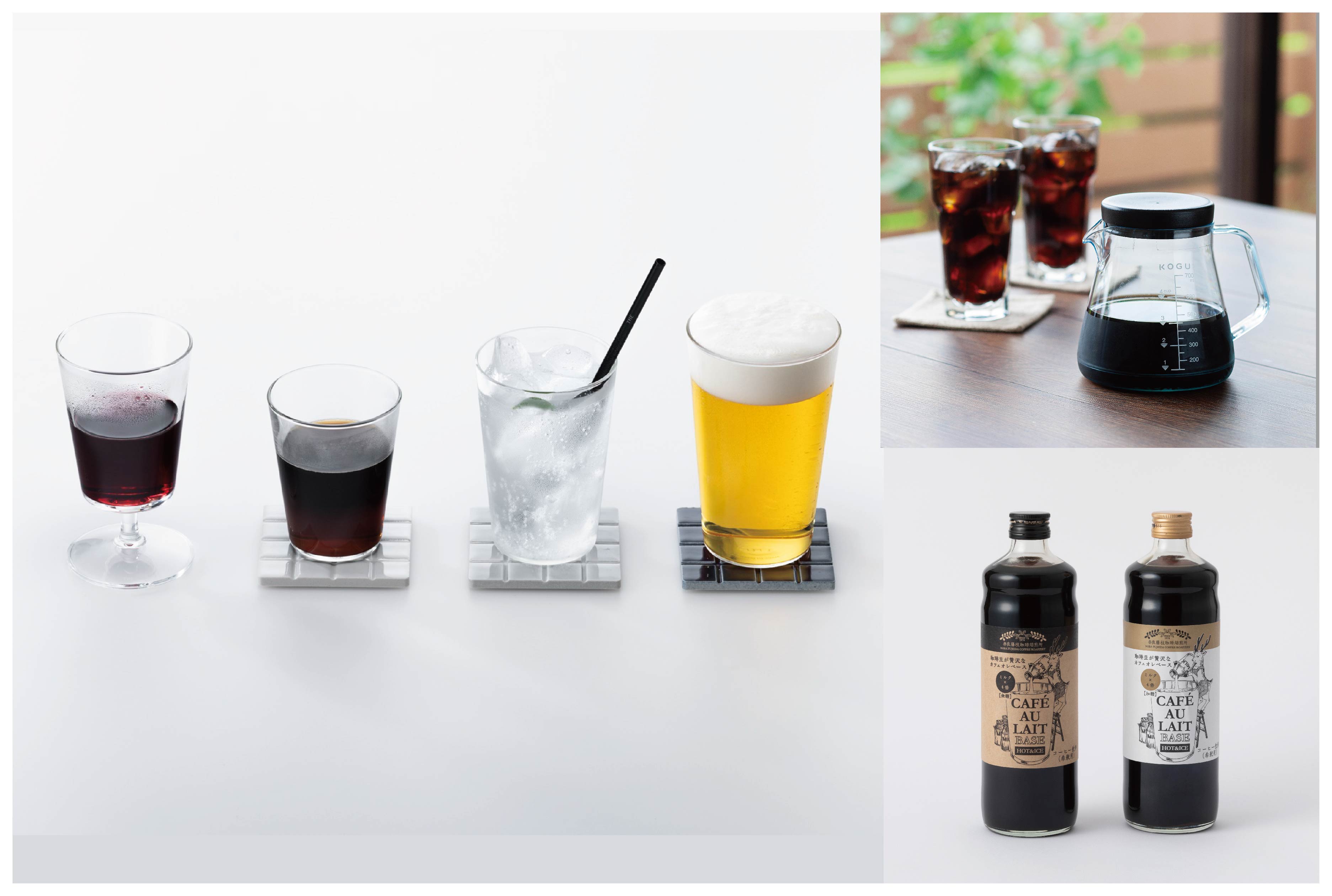 「アイスコーヒーを楽しむひととき」をテーマに、アイテムをセレクトいたしました。THEのベストセラーアイテムである「THE GLASS」と「THE CORSTER」、新作の「THE STRAW」。そして水出しコーヒーを手軽に楽しめるサーバーや、カフェオレベースなどで構成しております。春夏のご提案にいかがでしょうか？